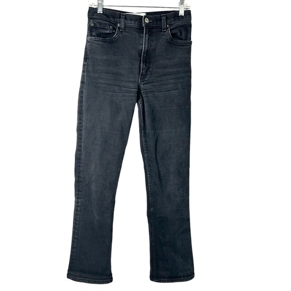 Reformation Liza High Rise Straight Jeans Black Denim size 30 Dark Wash Denim - Picture 1 of 8